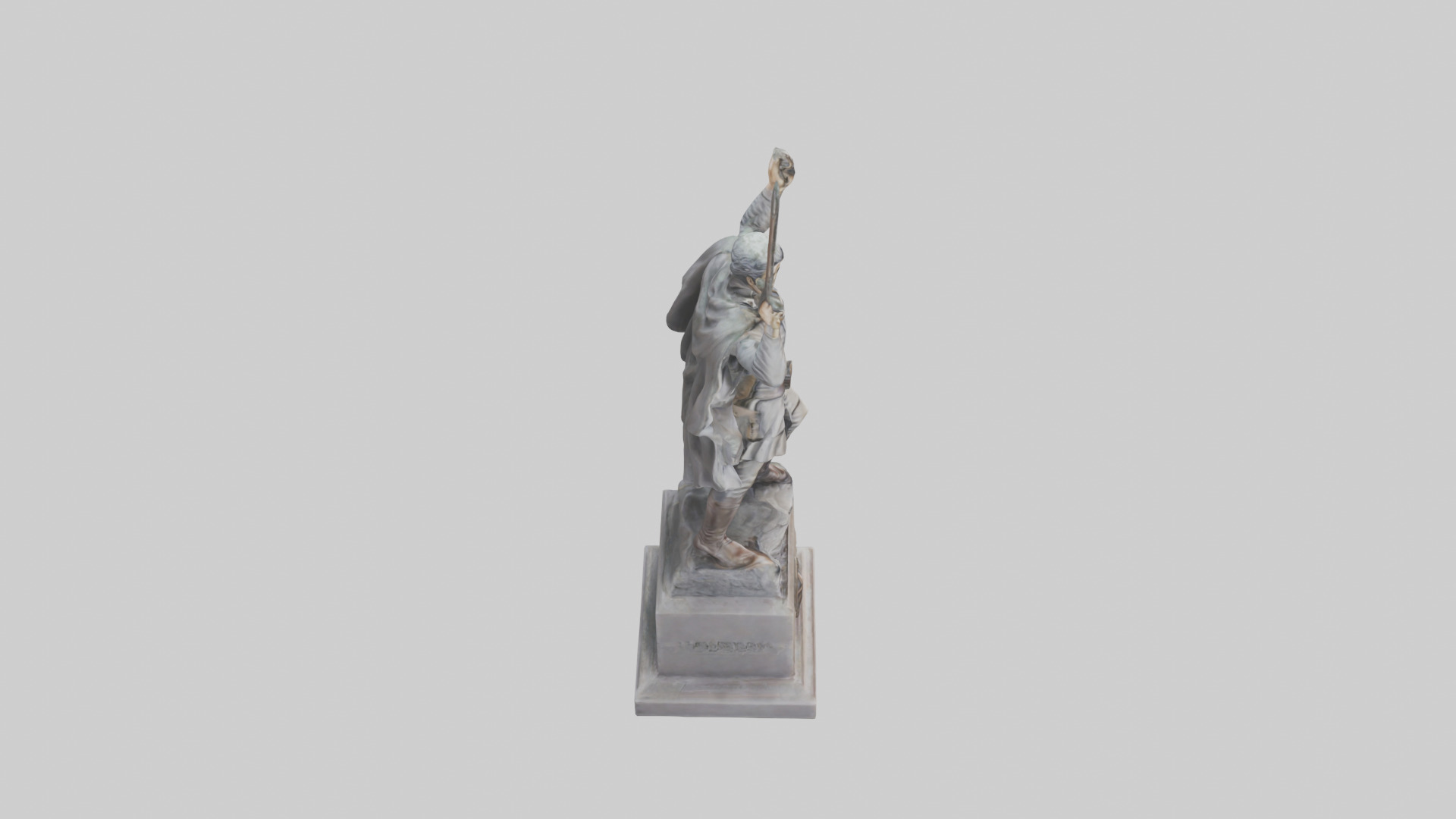 Hero of the Revolution Statue model Low-poly 3D model_18