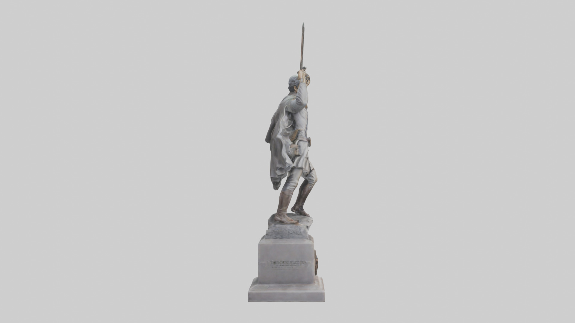 Hero of the Revolution Statue model Low-poly 3D model_13