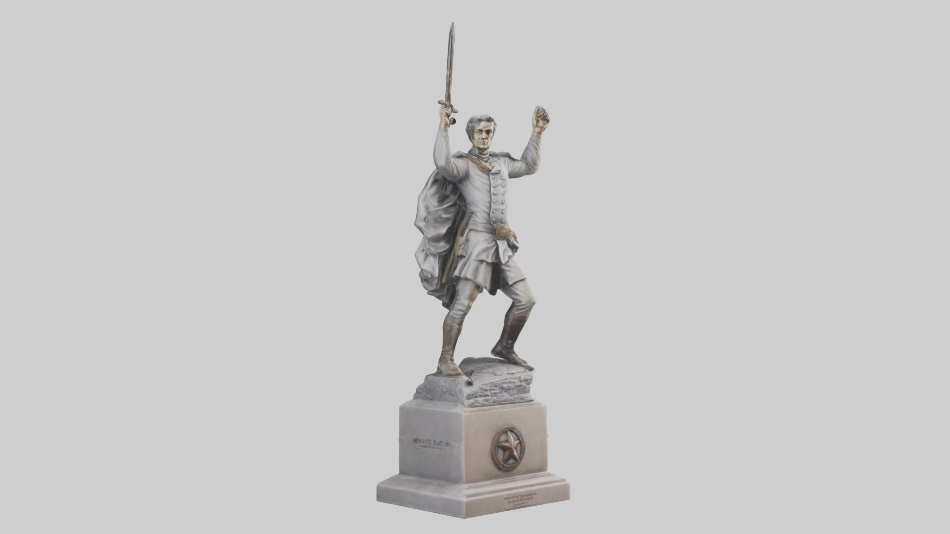 Hero of the Revolution Statue model Low-poly 3D model_11