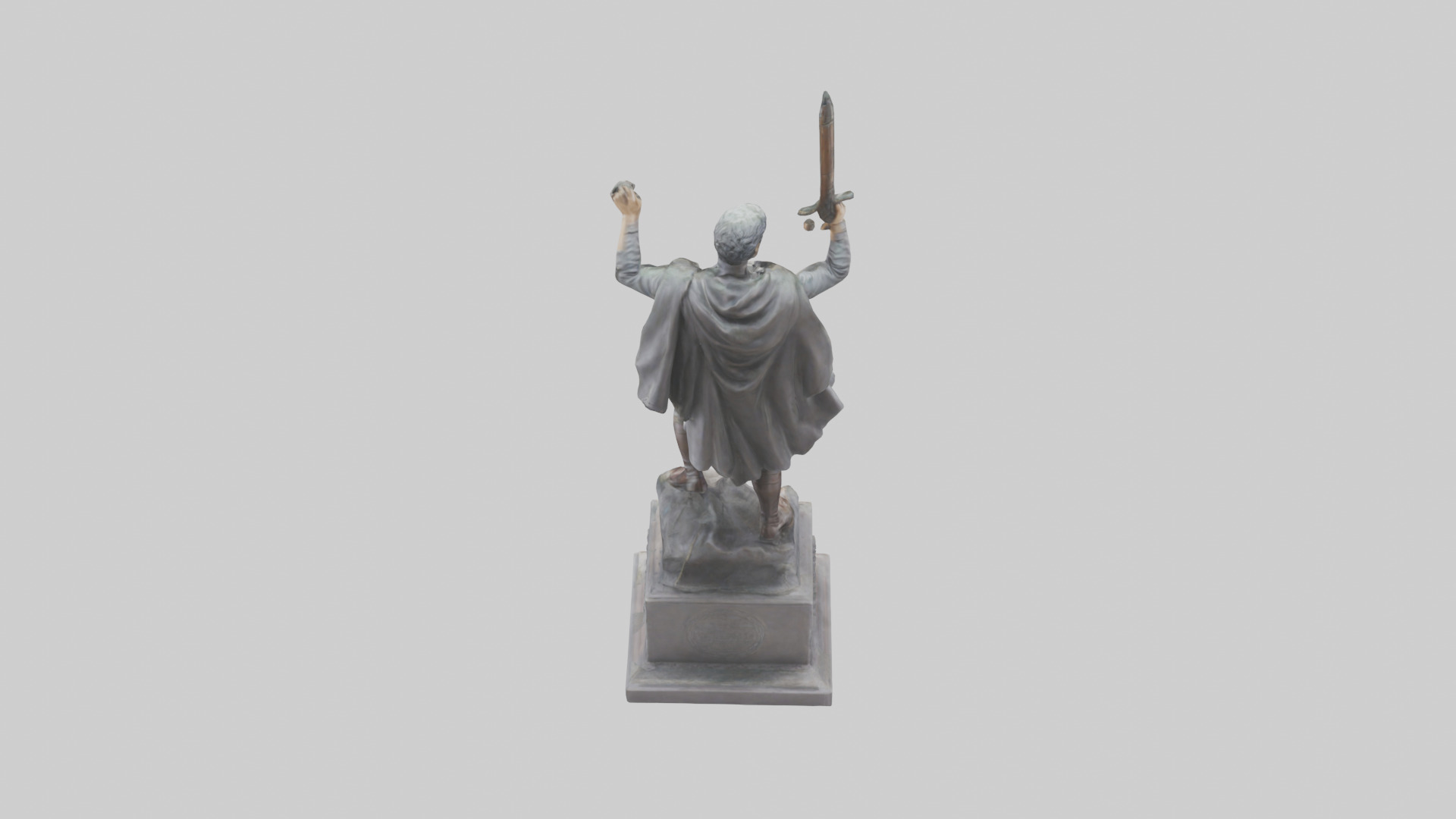 Hero of the Revolution Statue model Low-poly 3D model_15