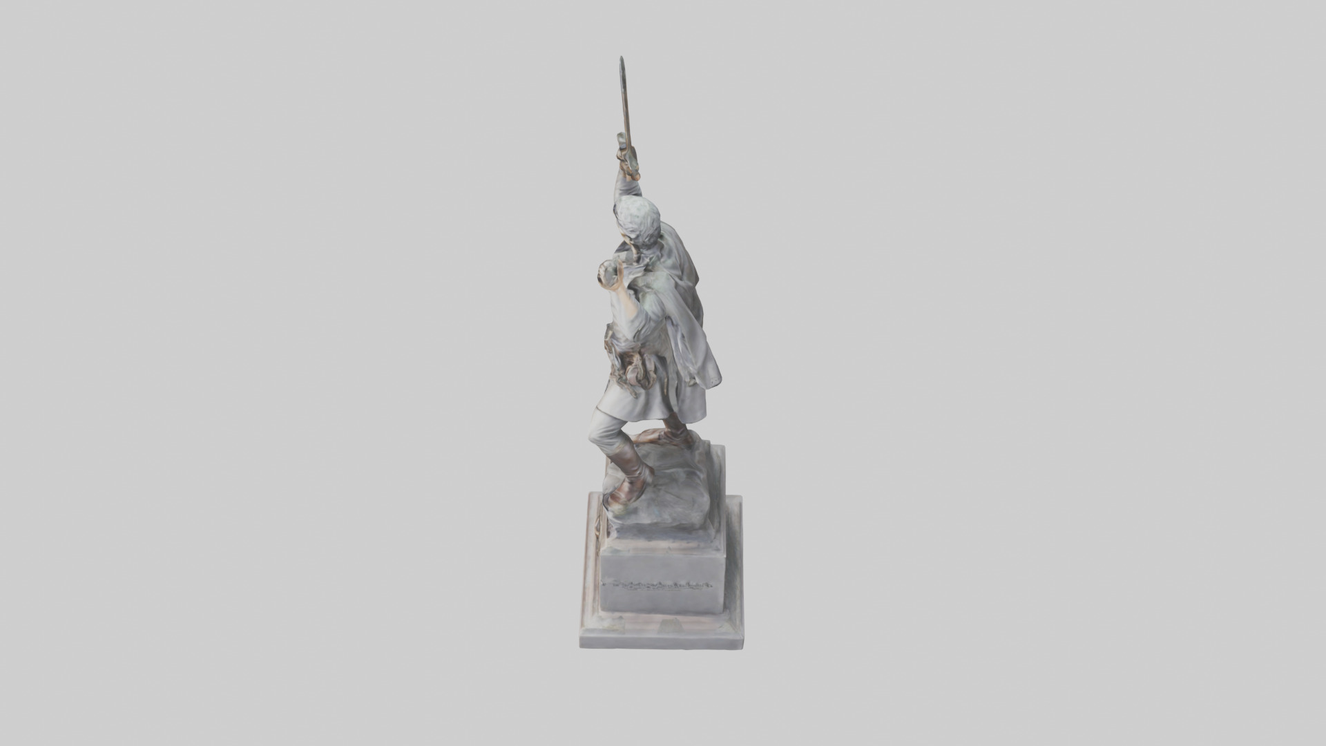 Hero of the Revolution Statue model Low-poly 3D model_17