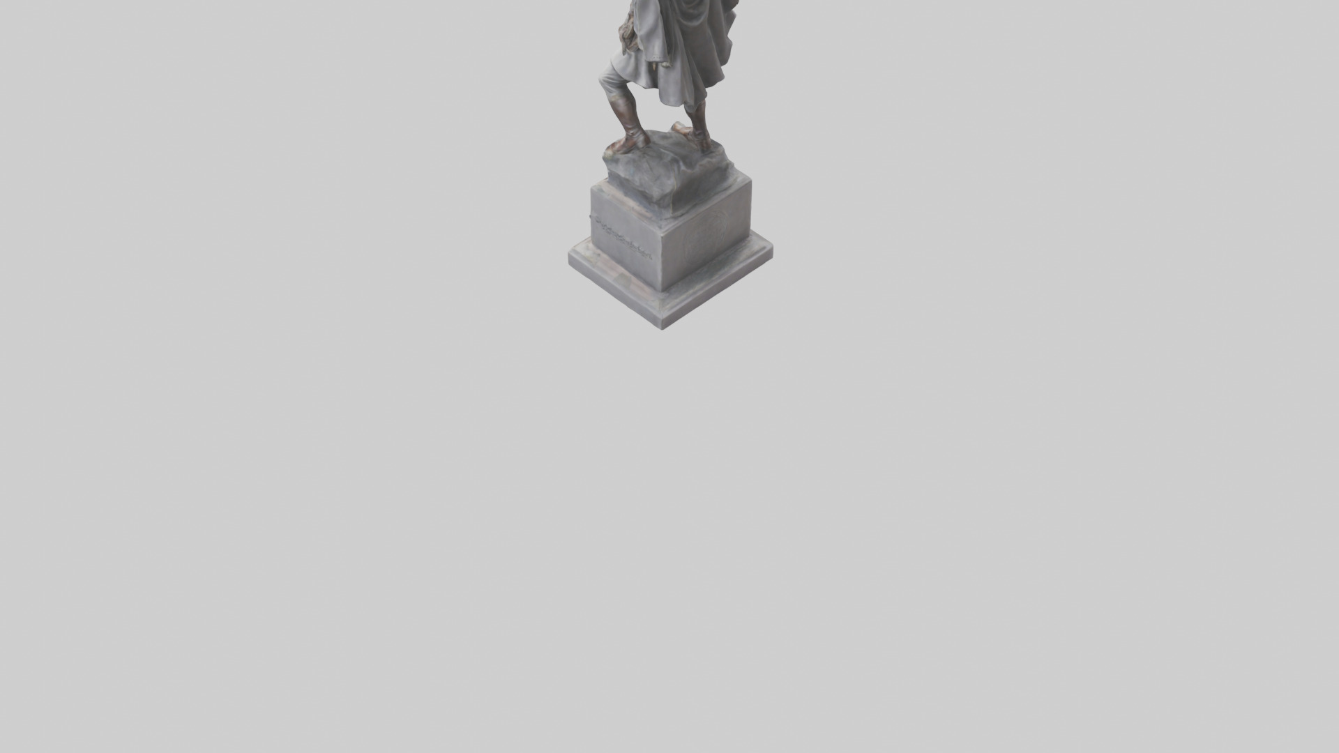 Hero of the Revolution Statue model Low-poly 3D model_3