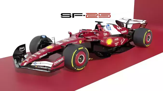 F1 Ferrari SF-25 2025 Low-poly 3D model