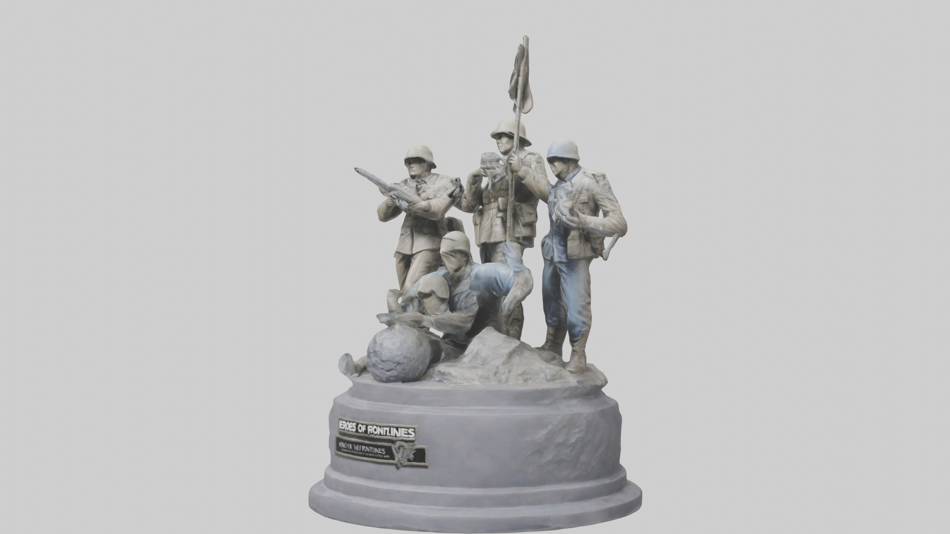 Heroes of the Frontlines statue model Low-poly 3D model_10
