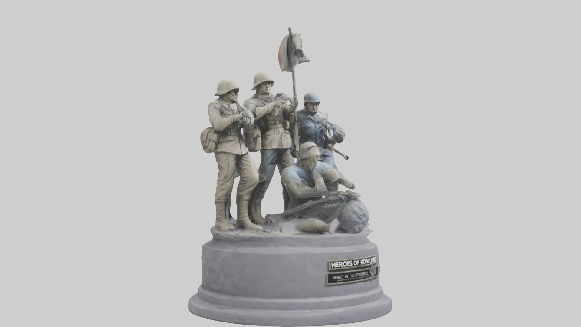 Heroes of the Frontlines statue model Low-poly 3D model_7