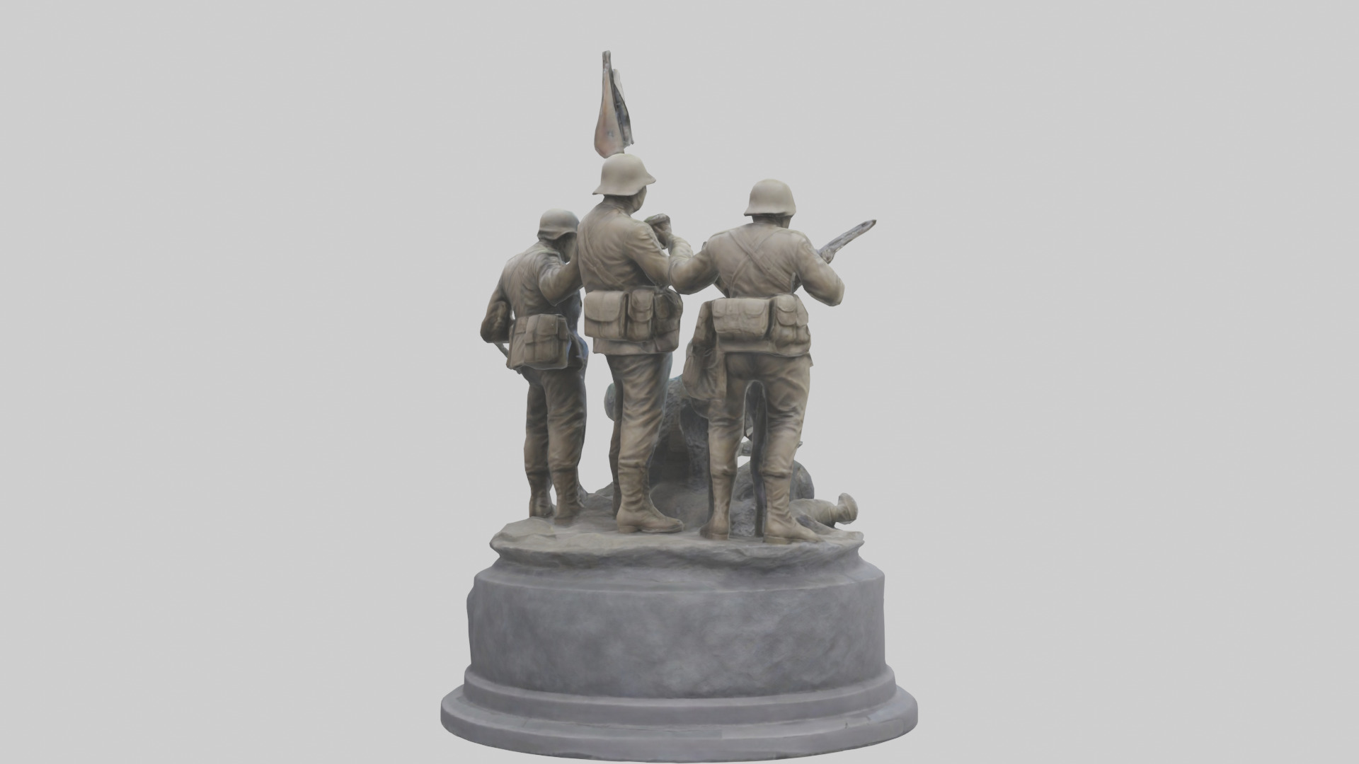 Heroes of the Frontlines statue model Low-poly 3D model_2