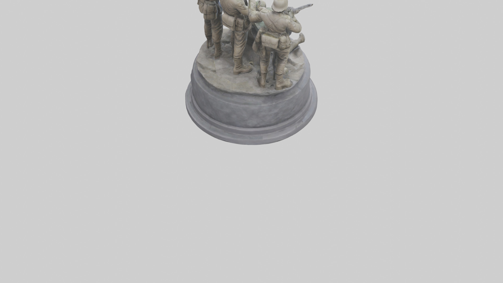 Heroes of the Frontlines statue model Low-poly 3D model_4