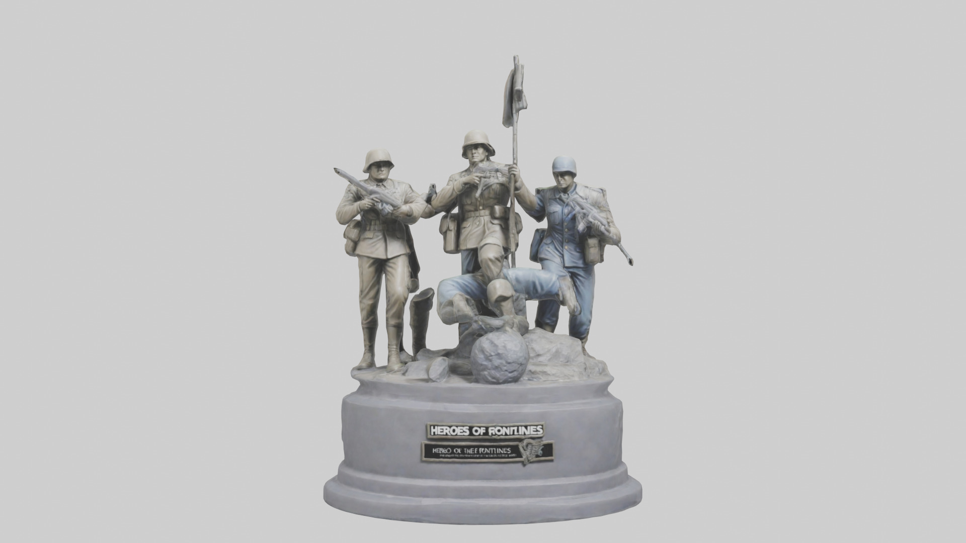 Heroes of the Frontlines statue model Low-poly 3D model_9