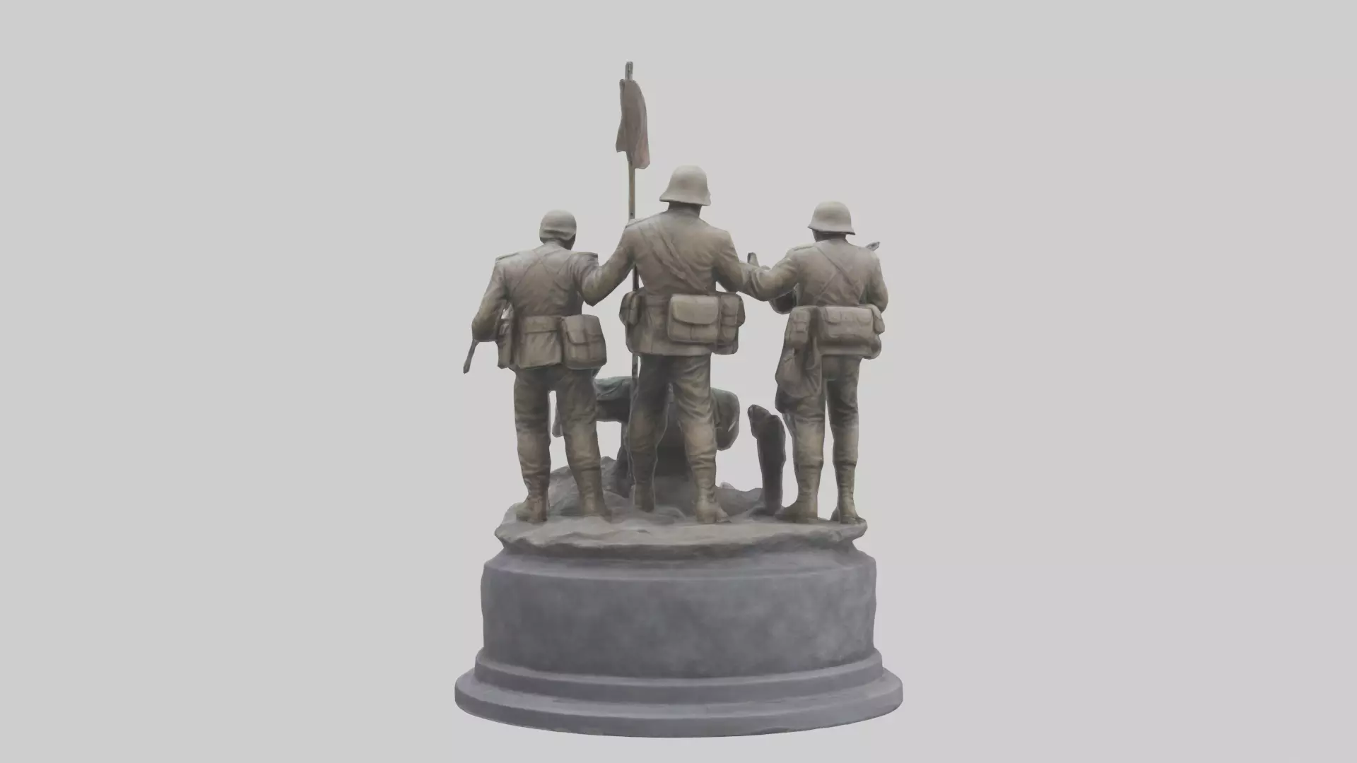 Heroes of the Frontlines statue model Low-poly 3D model_0