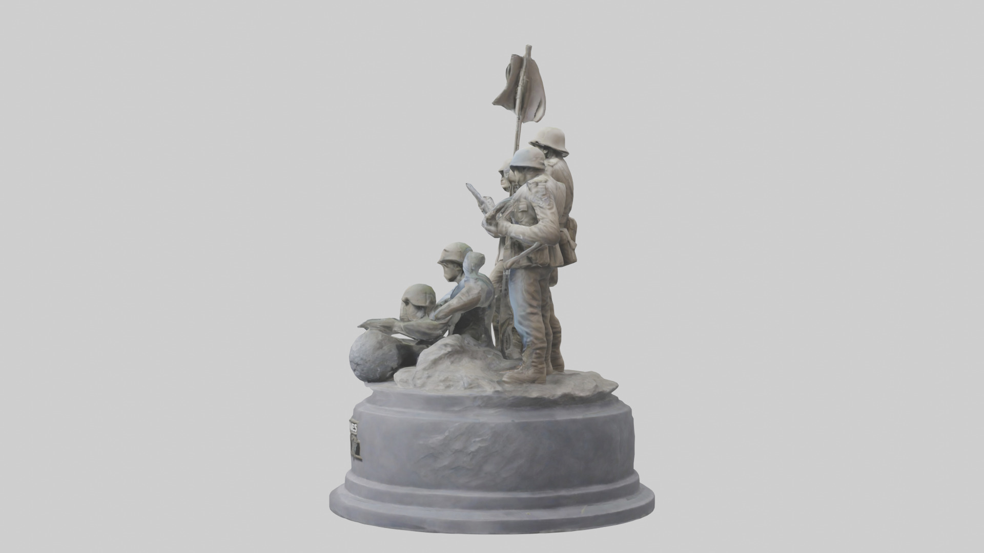 Heroes of the Frontlines statue model Low-poly 3D model_12