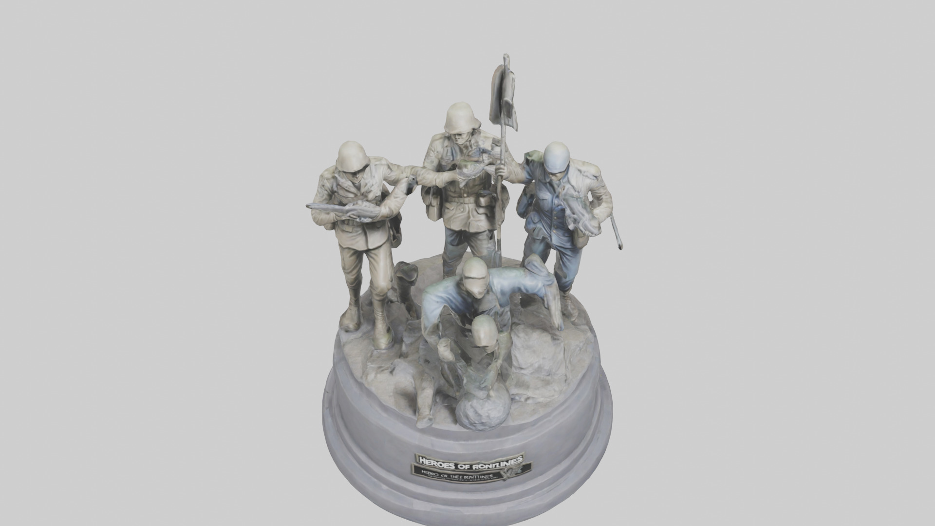 Heroes of the Frontlines statue model Low-poly 3D model_16