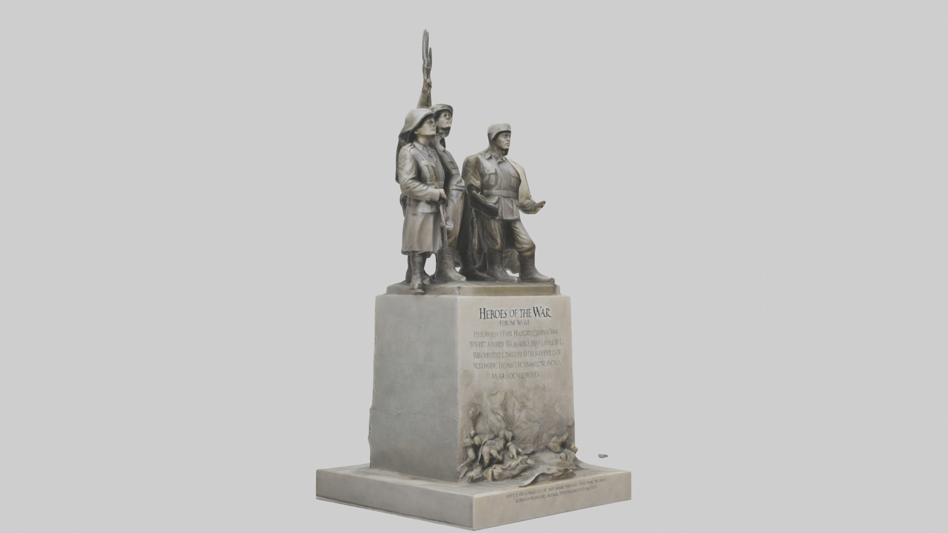 Heroes of the War for Peace statue model Low-poly 3D model_7