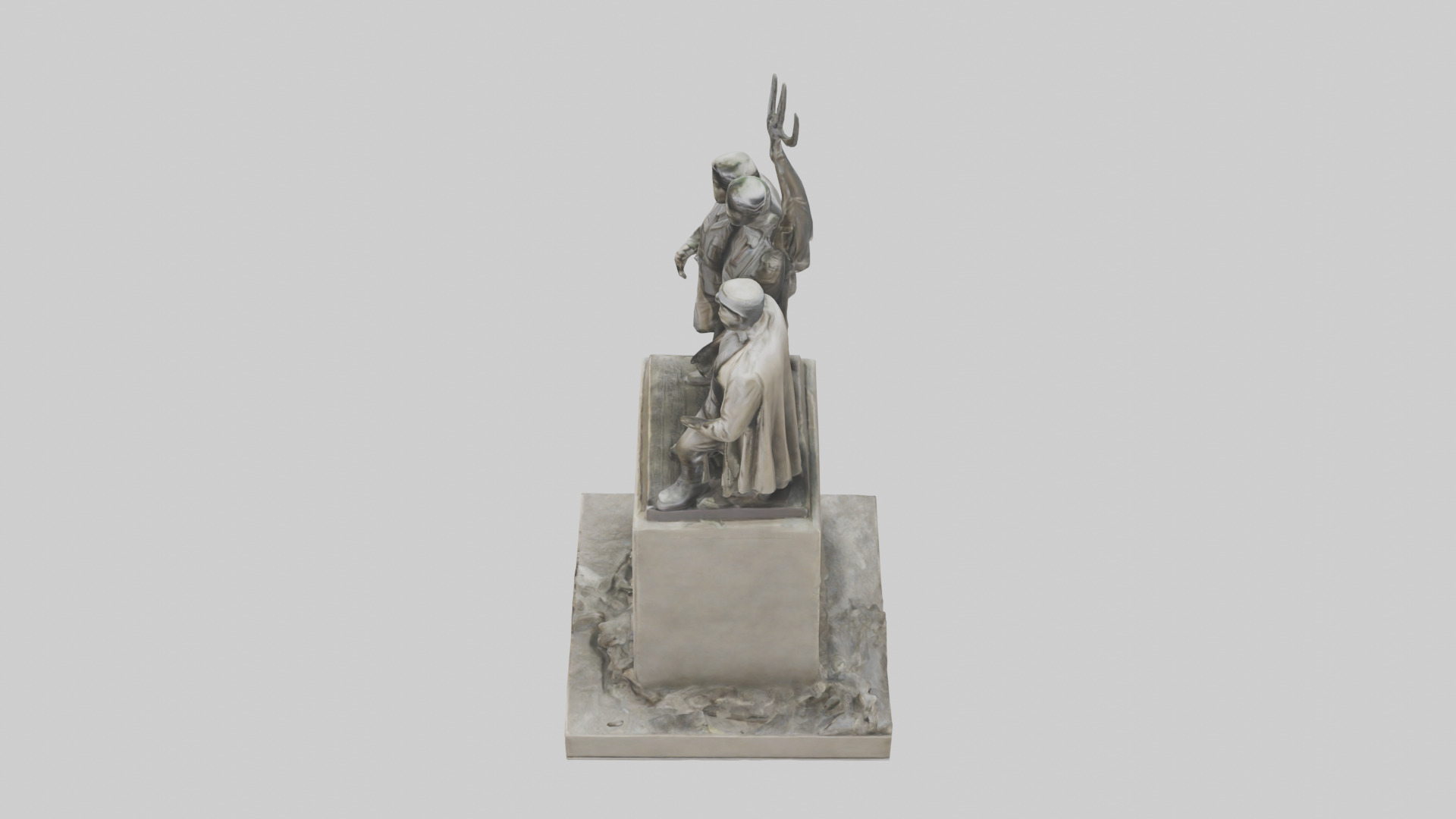 Heroes of the War for Peace statue model Low-poly 3D model_17
