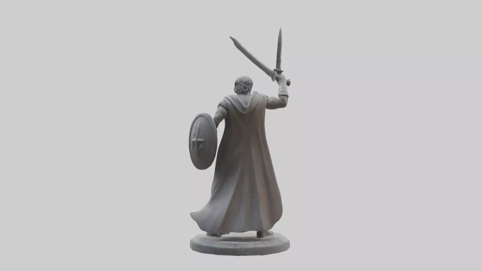 Heroic Battle Stance Sculpture model Low-poly 3D model_0