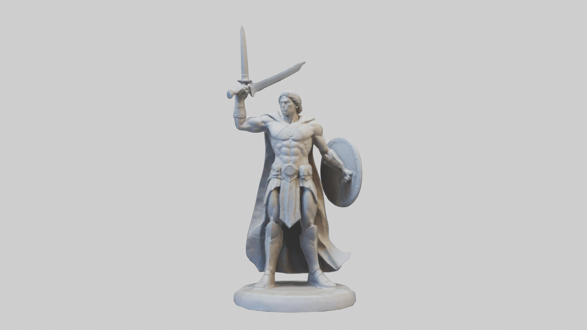 Heroic Battle Stance Sculpture model Low-poly 3D model_9