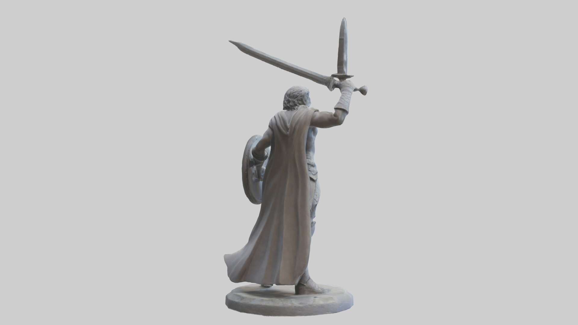 Heroic Battle Stance Sculpture model Low-poly 3D model_2