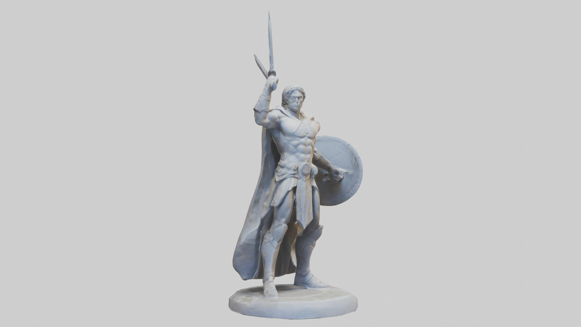 Heroic Battle Stance Sculpture model Low-poly 3D model_11
