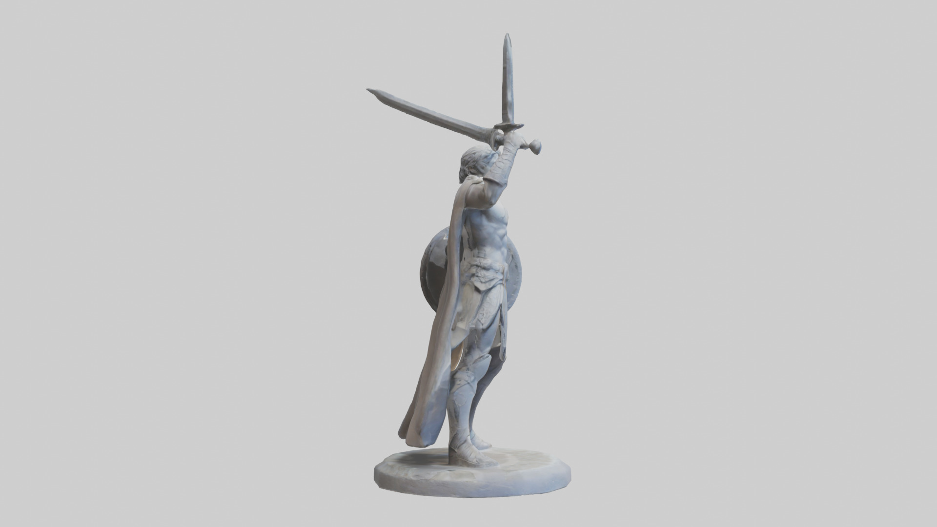 Heroic Battle Stance Sculpture model Low-poly 3D model_13