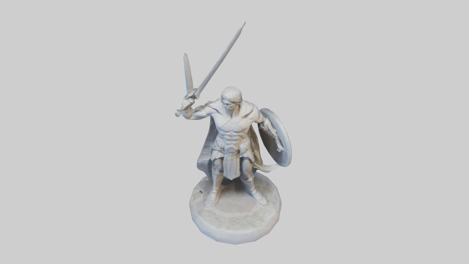 Heroic Battle Stance Sculpture model Low-poly 3D model_16