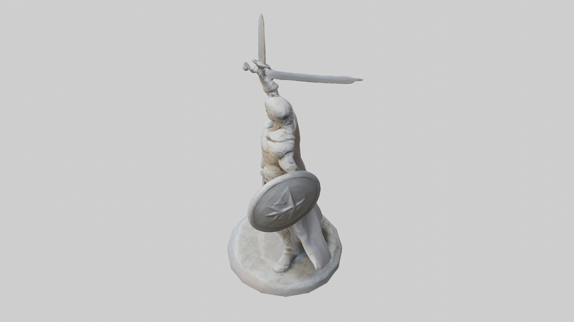 Heroic Battle Stance Sculpture model Low-poly 3D model_17