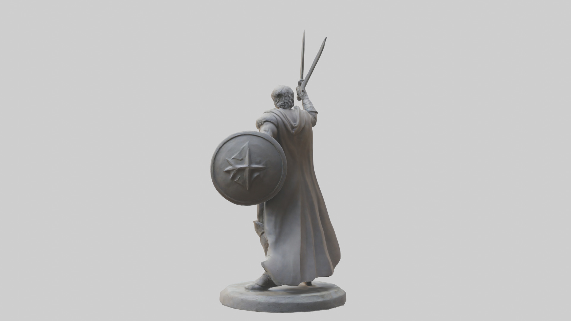 Heroic Battle Stance Sculpture model Low-poly 3D model_1