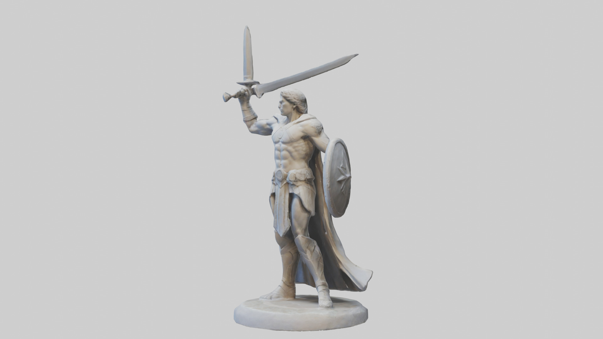 Heroic Battle Stance Sculpture model Low-poly 3D model_8
