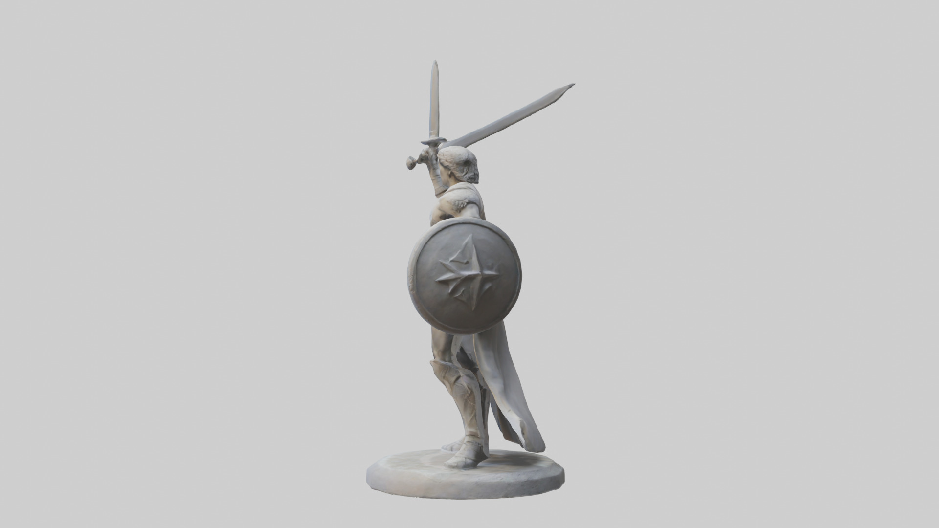 Heroic Battle Stance Sculpture model Low-poly 3D model_12