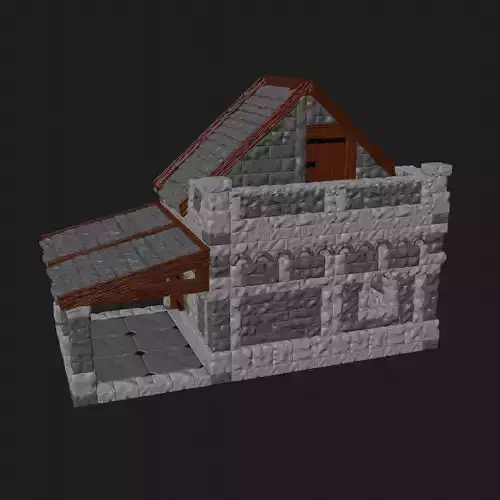 Fantasy medieval stone house for tabletop games 28mm scale