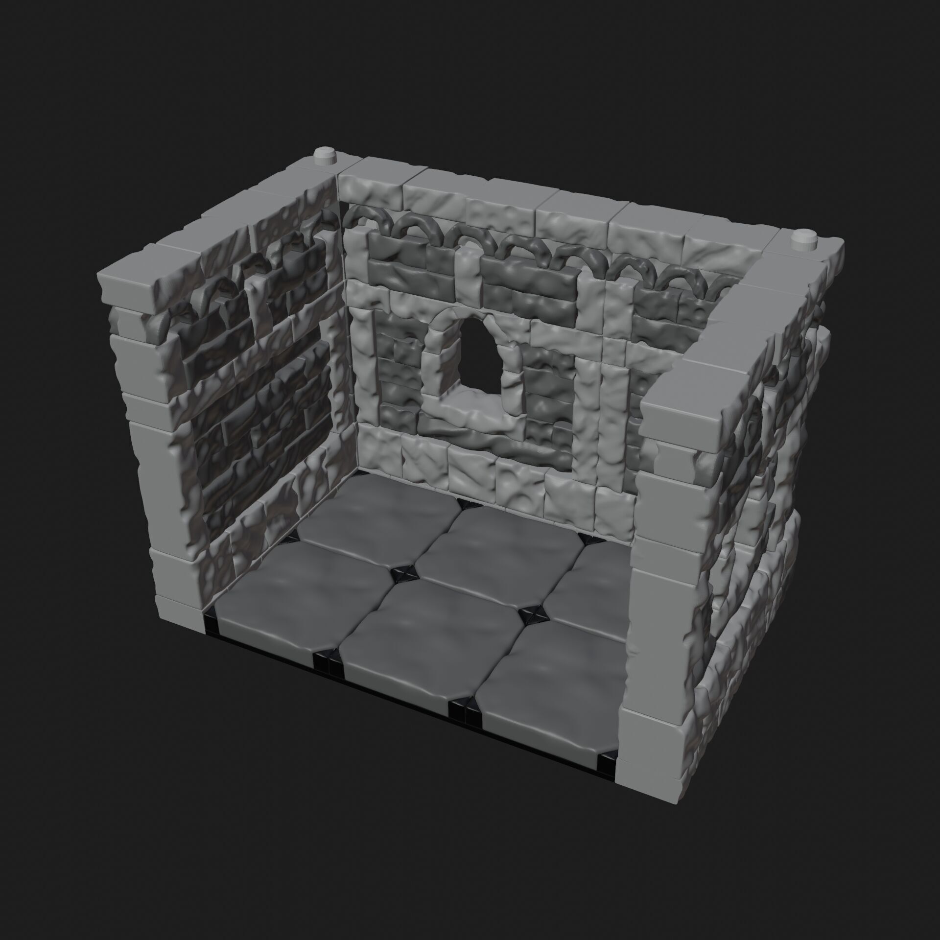 Fantasy medieval stone house for tabletop games 28mm scale 3D print model_6