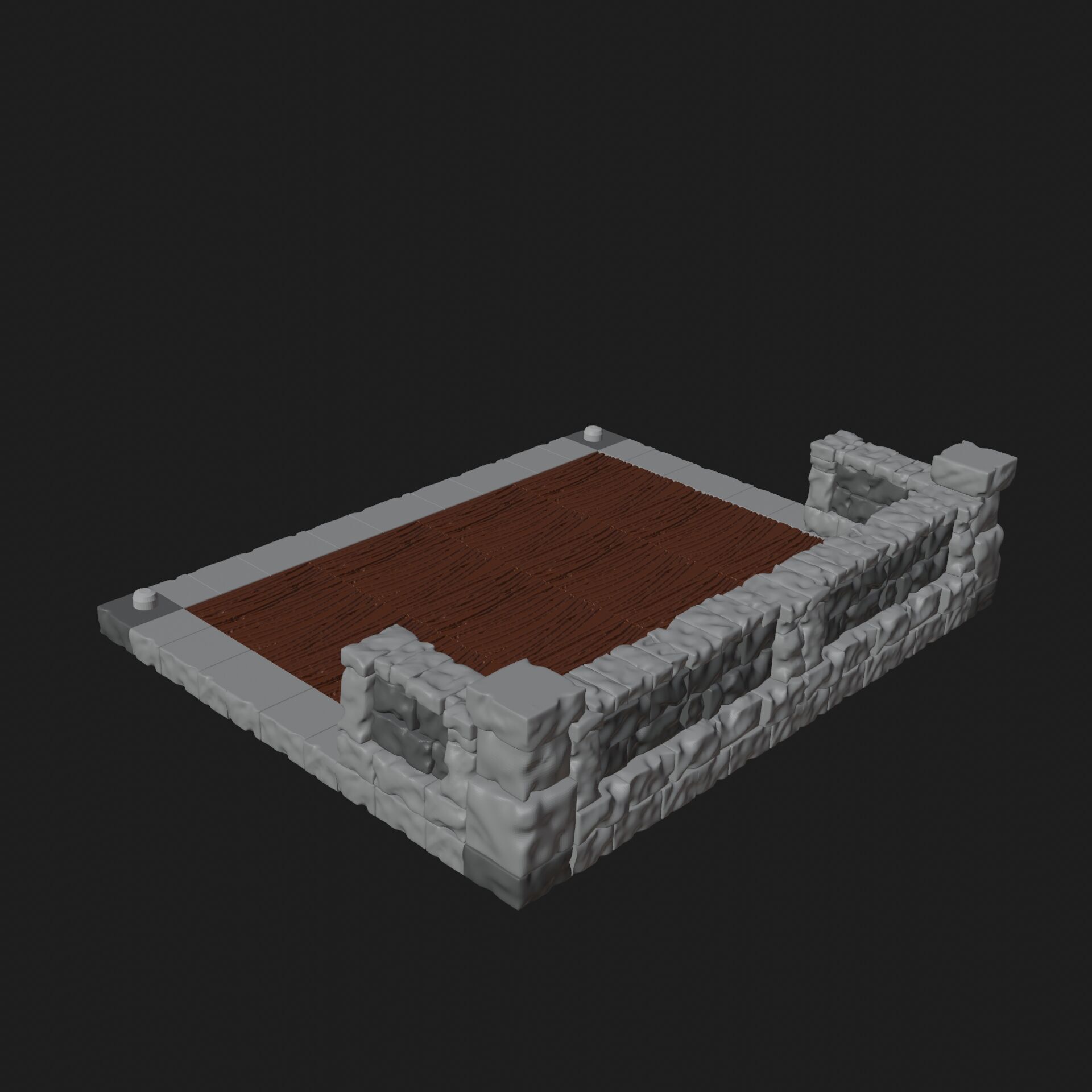 Fantasy medieval stone house for tabletop games 28mm scale 3D print model_8