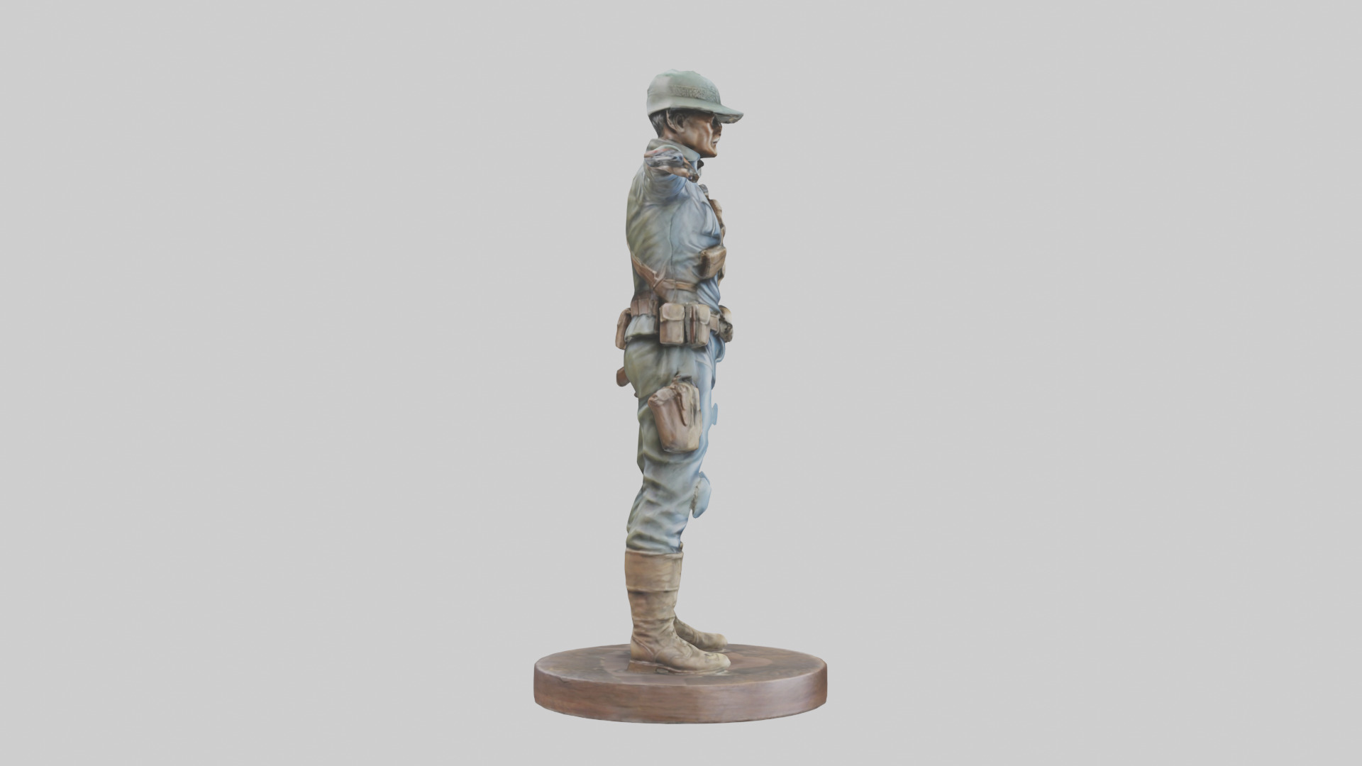 Heroic Soldier with Rifle Statue model Low-poly 3D model_13