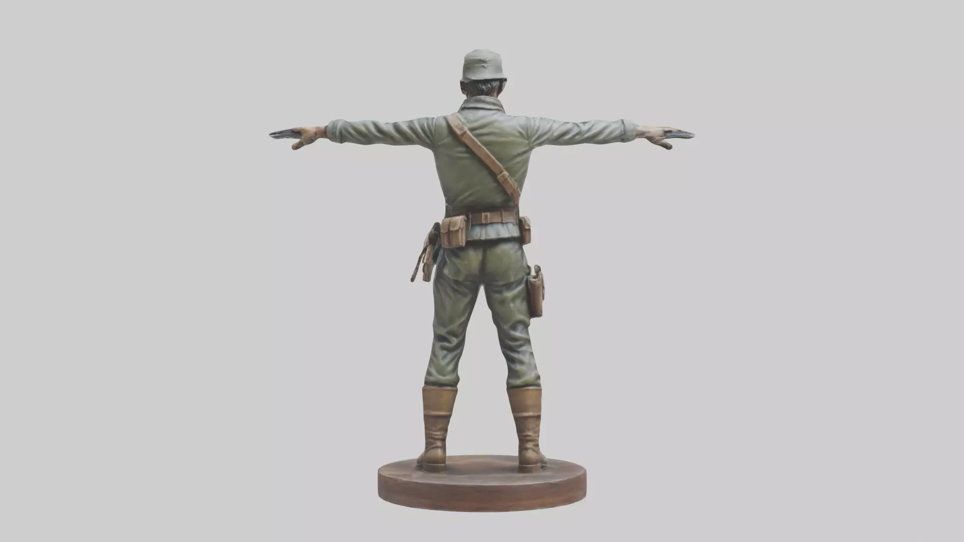 Heroic Soldier with Rifle Statue model Low-poly 3D model_0