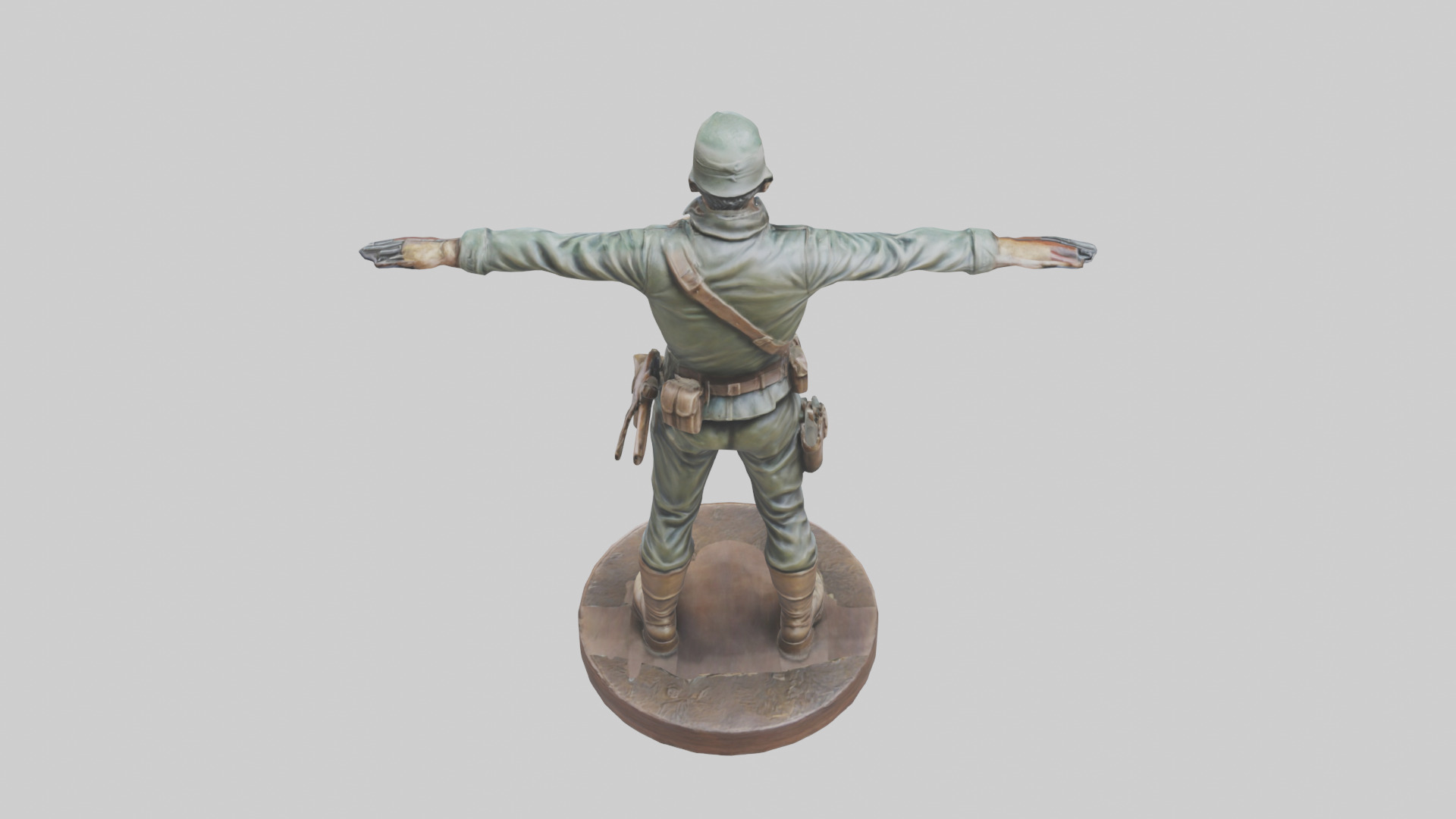 Heroic Soldier with Rifle Statue model Low-poly 3D model_15
