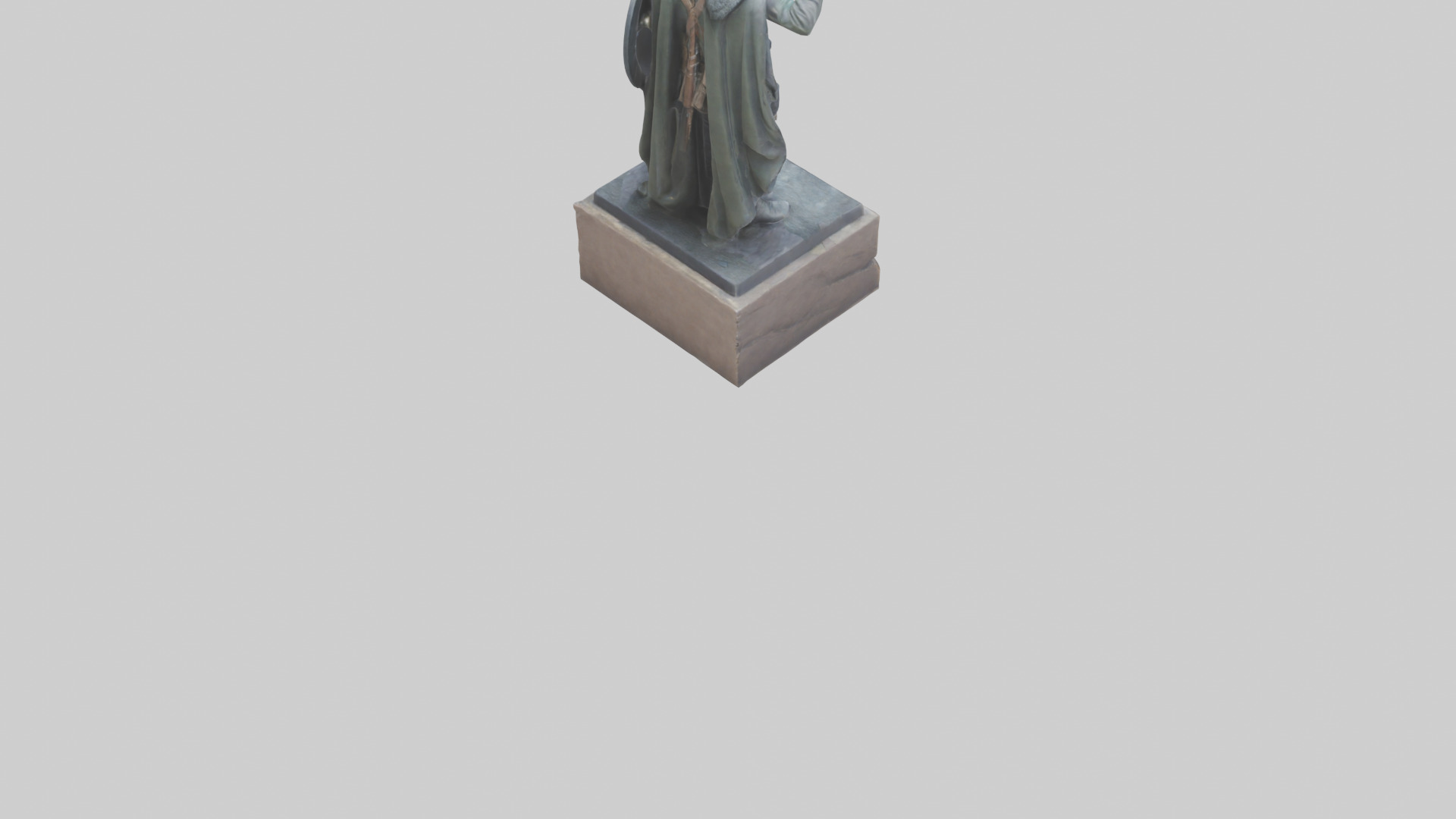 Heroic Stand Soldier Statue model Low-poly 3D model_4