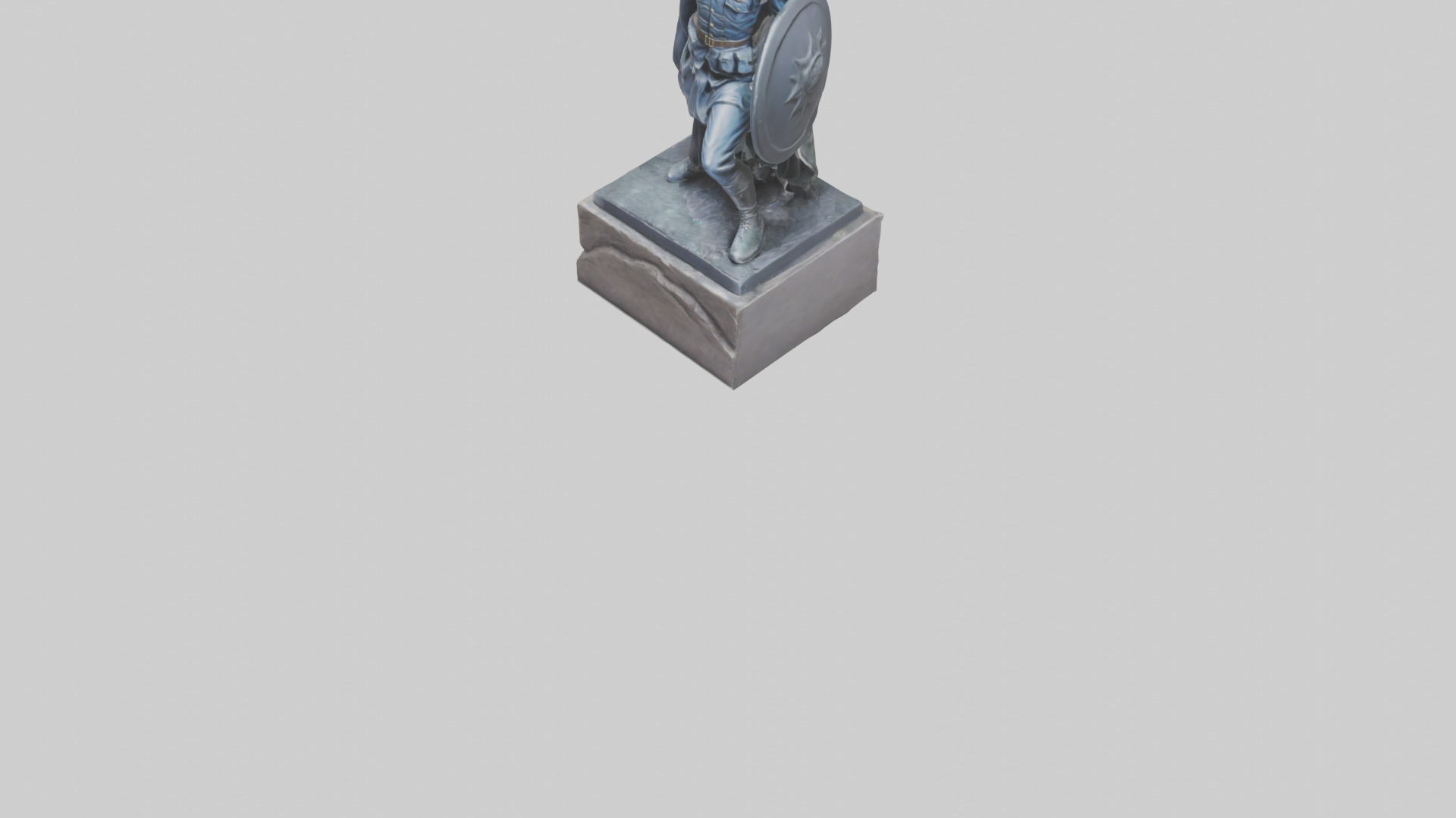 Heroic Stand Soldier Statue model Low-poly 3D model_5