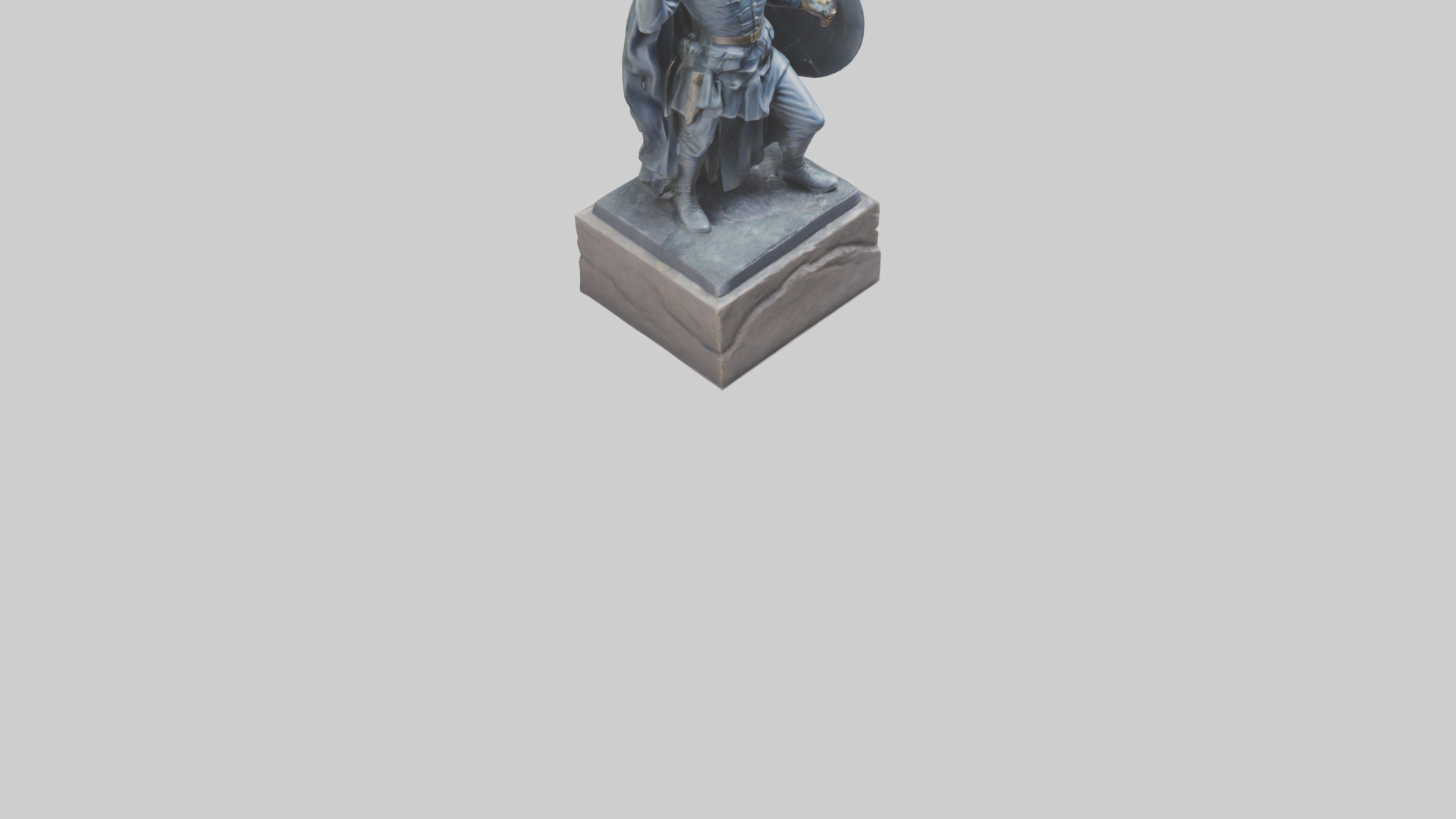Heroic Stand Soldier Statue model Low-poly 3D model_6