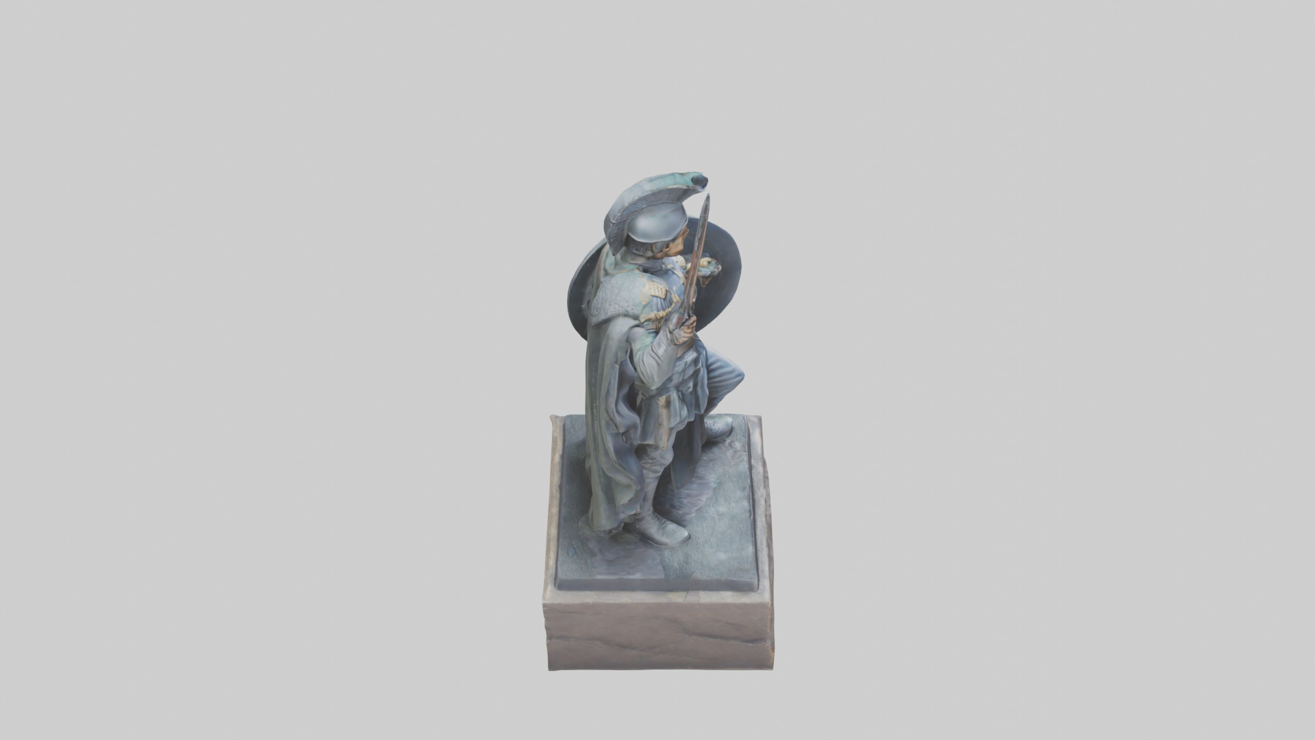Heroic Stand Soldier Statue model Low-poly 3D model_18