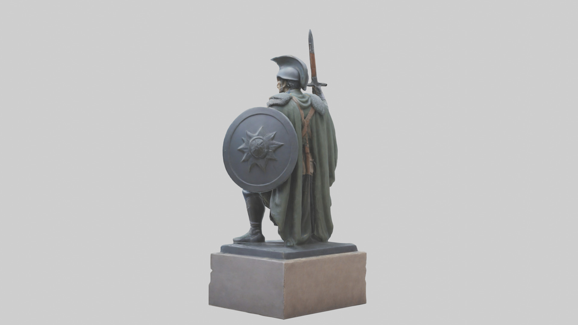 Heroic Stand Soldier Statue model Low-poly 3D model_1