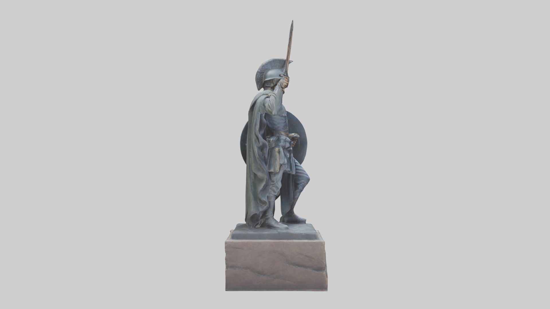Heroic Stand Soldier Statue model Low-poly 3D model_13