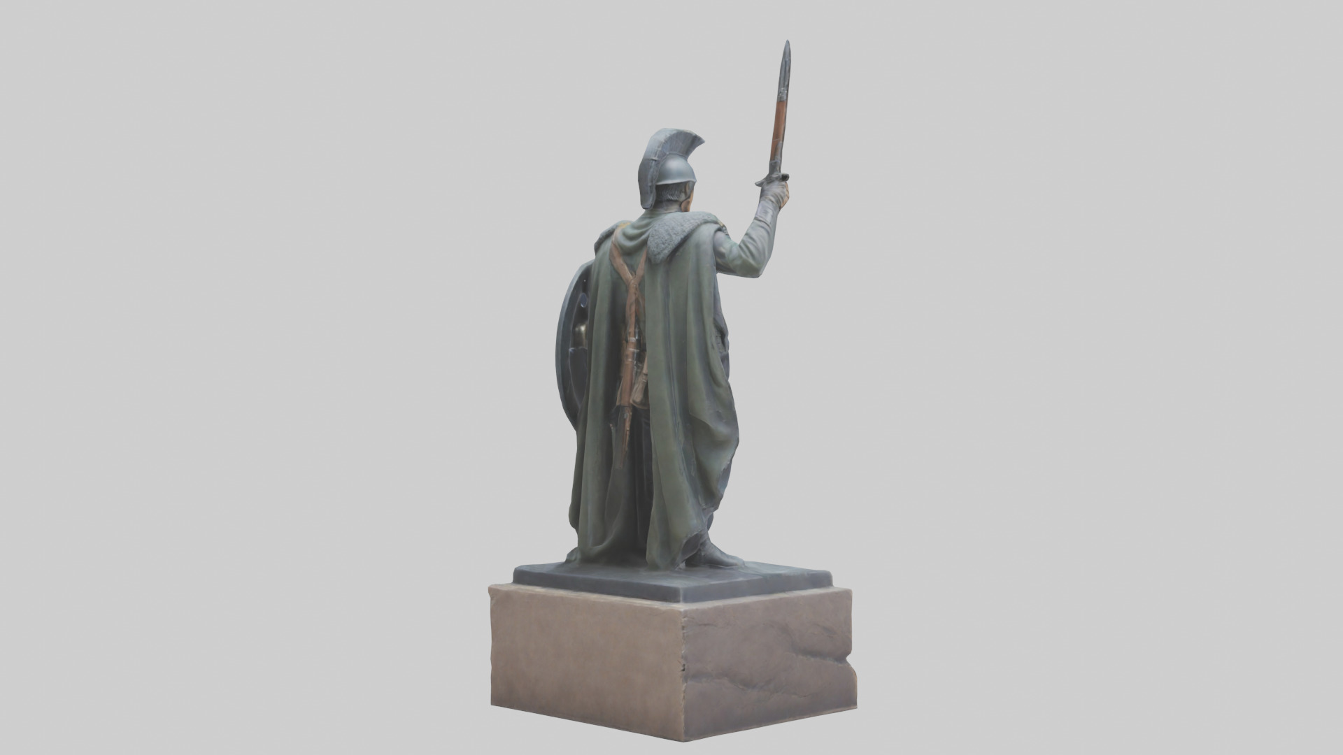 Heroic Stand Soldier Statue model Low-poly 3D model_2