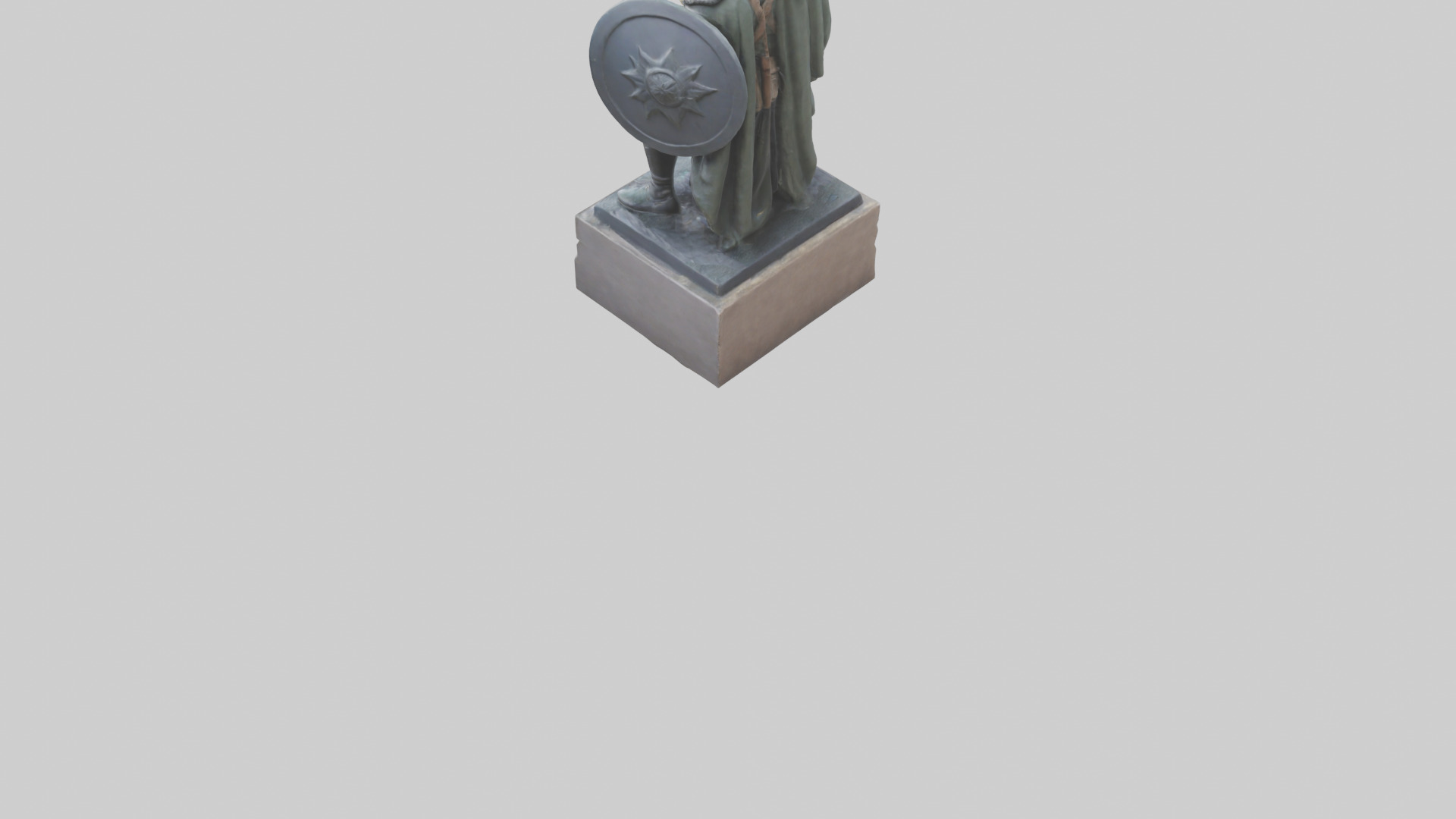 Heroic Stand Soldier Statue model Low-poly 3D model_3