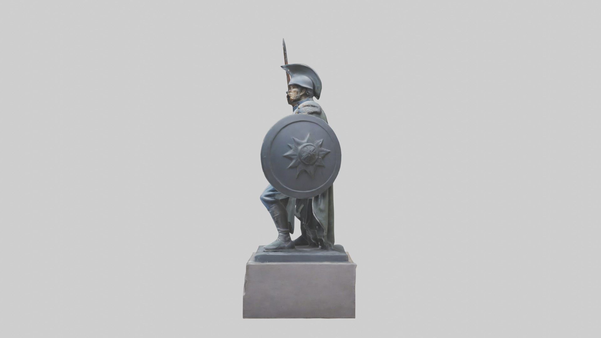 Heroic Stand Soldier Statue model Low-poly 3D model_12