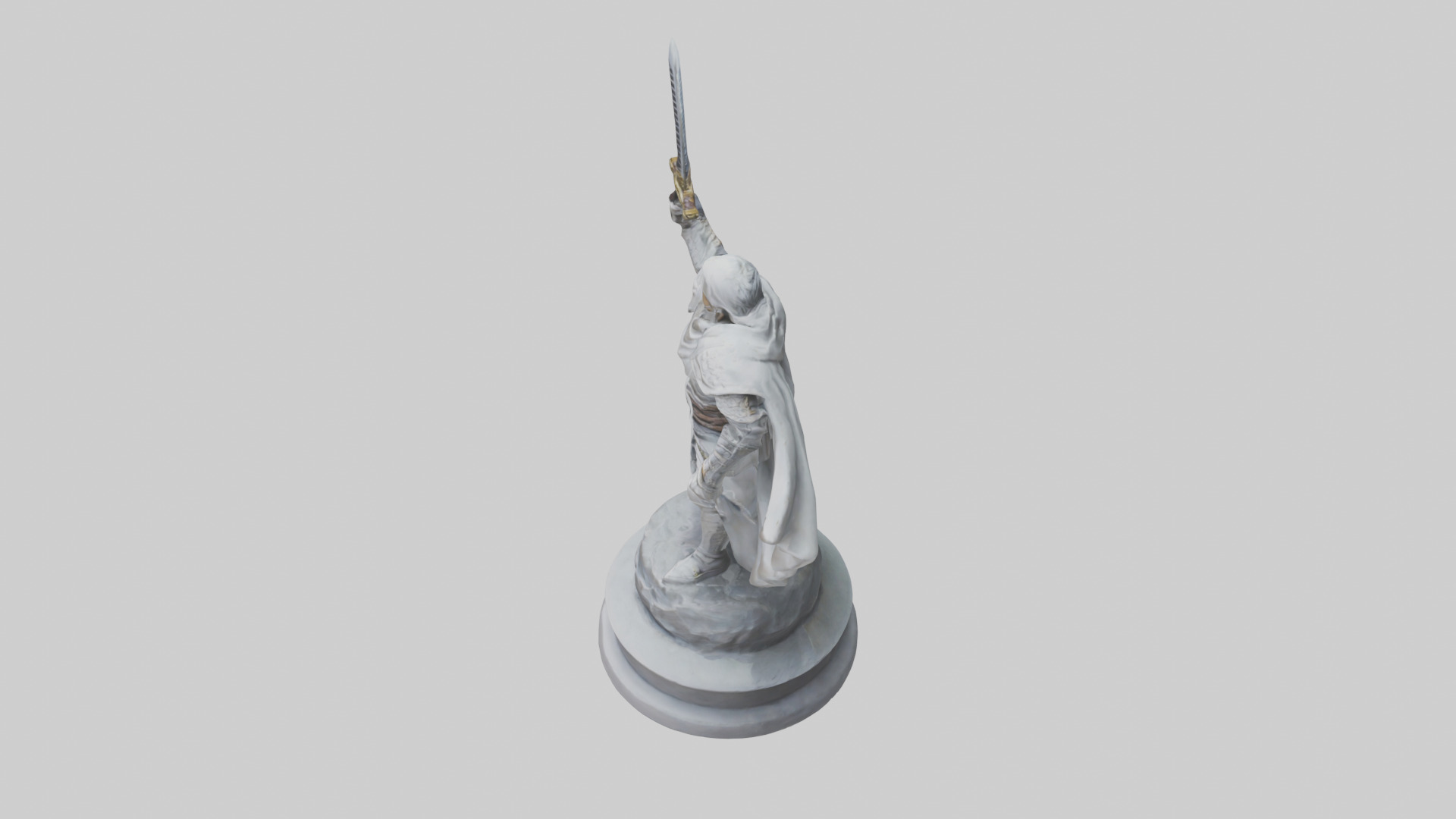 Heroic Swordsman Statue model Low-poly 3D model_17