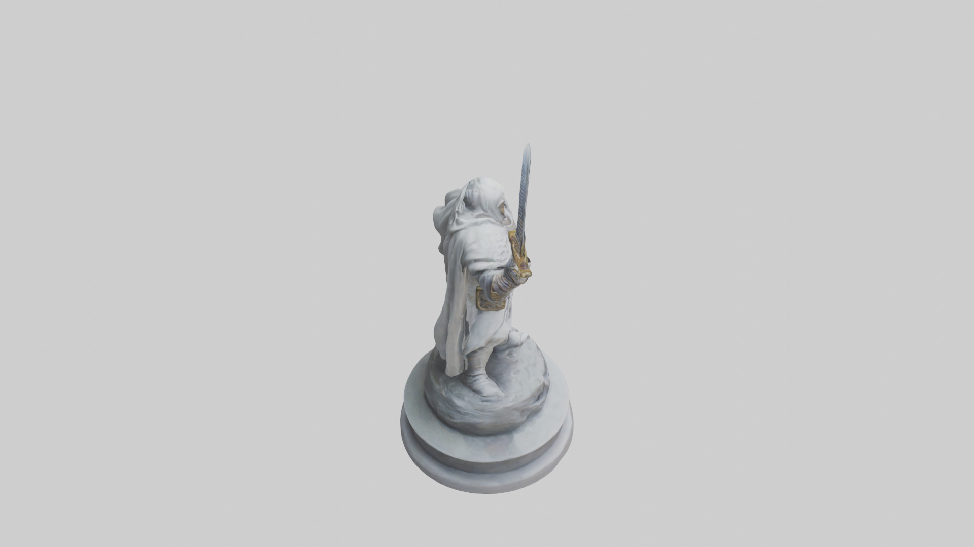 Heroic Swordsman Statue model Low-poly 3D model_18