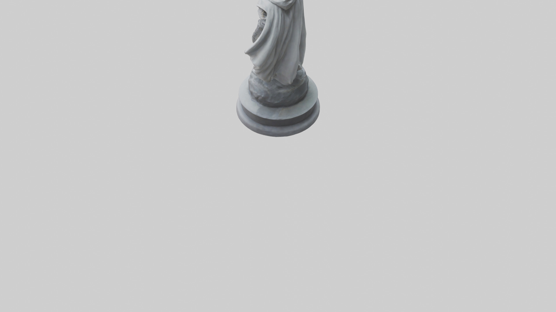 Heroic Swordsman Statue model Low-poly 3D model_3