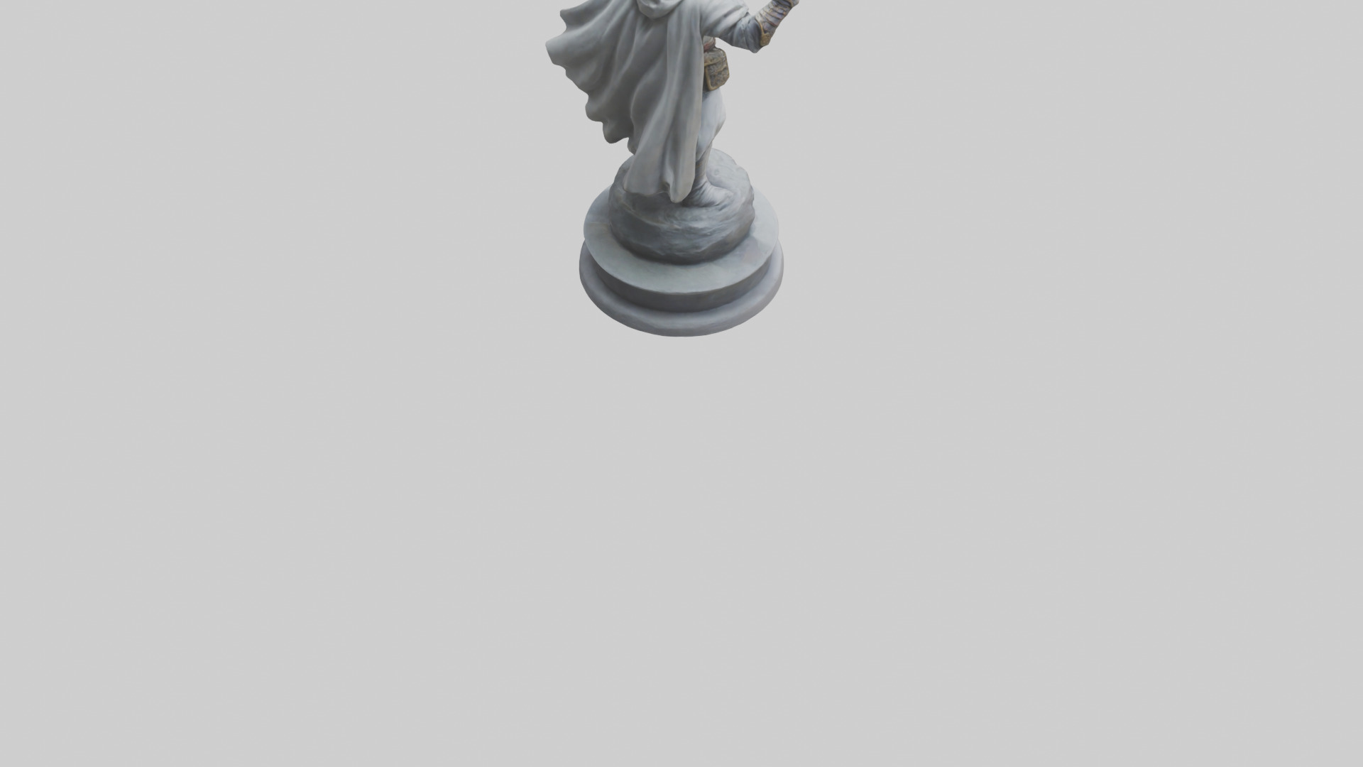 Heroic Swordsman Statue model Low-poly 3D model_4