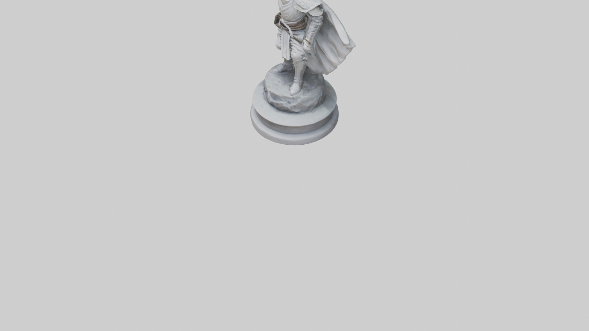 Heroic Swordsman Statue model Low-poly 3D model_5