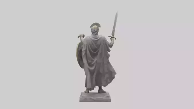 Heroic Warrior with Sword and Shield Statue model