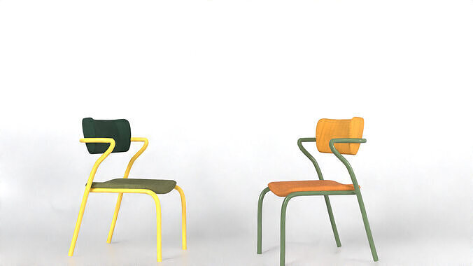 chair bicolo Low-poly 3D model
