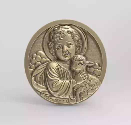 infant jesus with sheep  3D print model